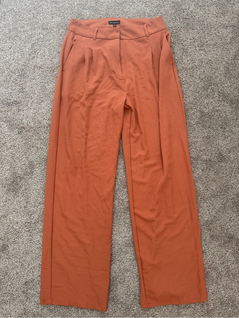 Shine star Wide-Leg Trousers in Rust